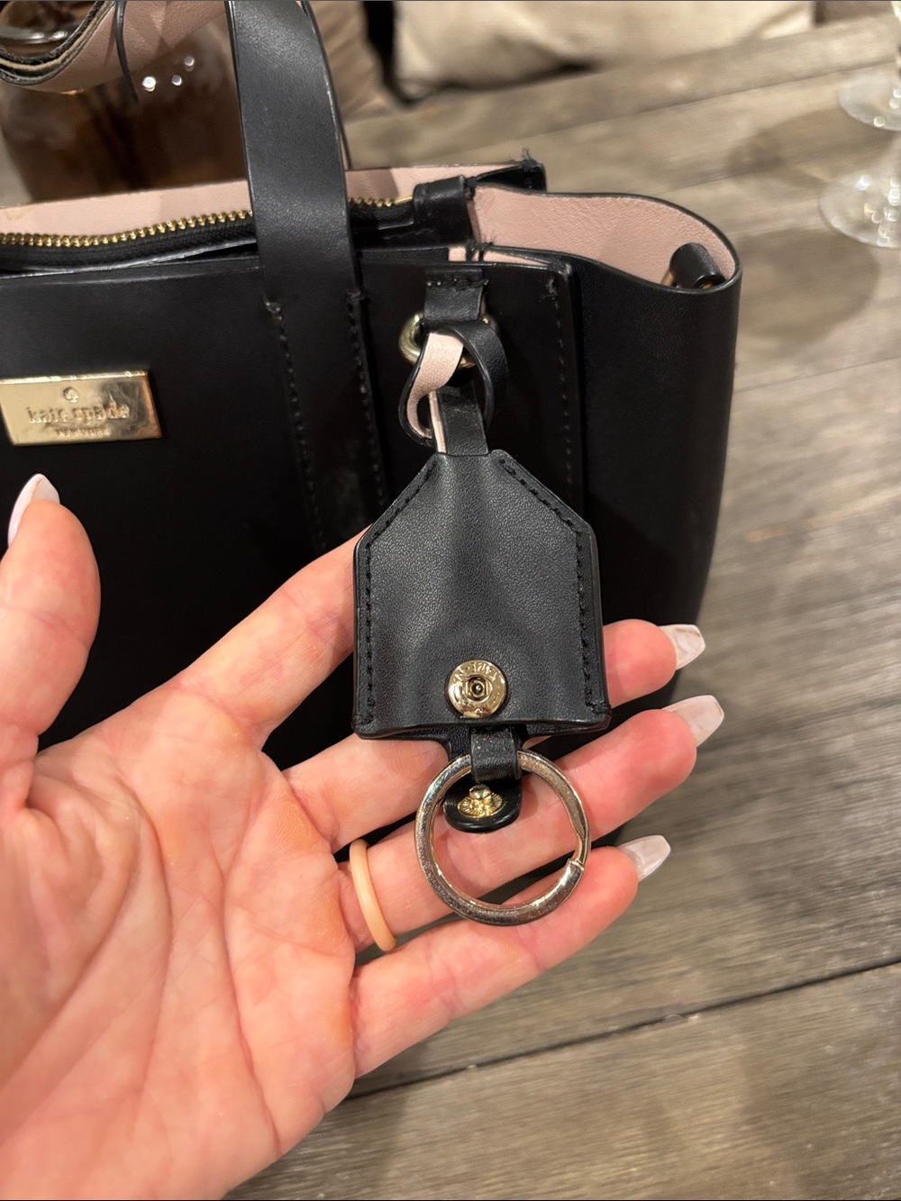 kate spade Black Leather Mini Tote with Detachable Strap - Picture 9 of 9